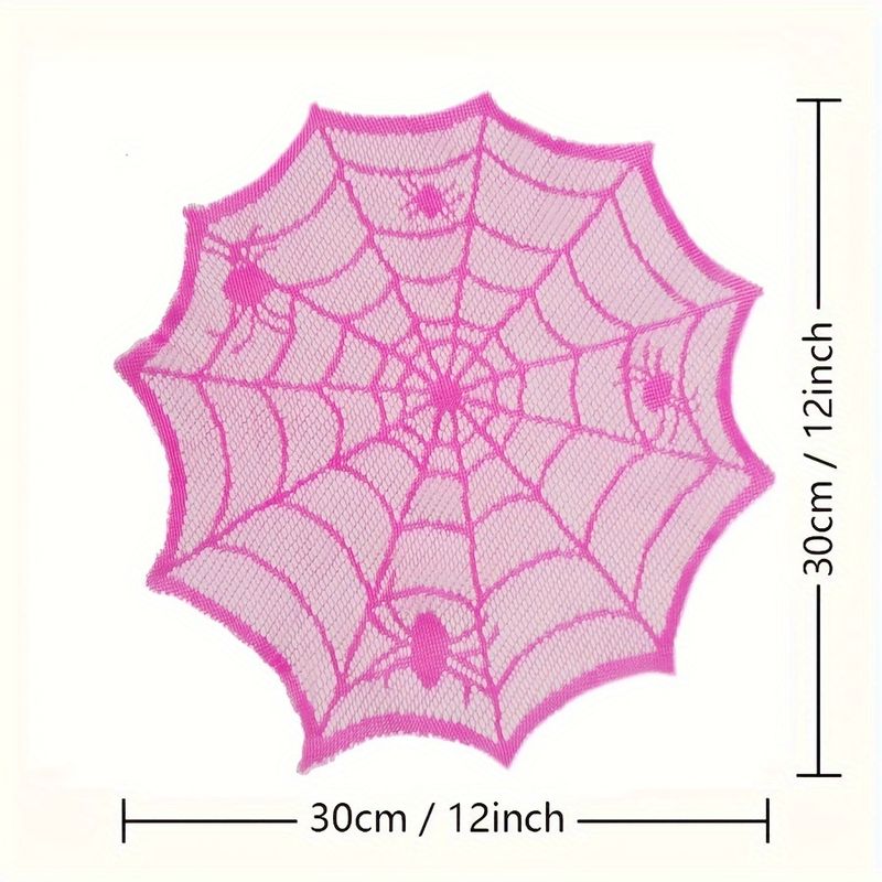 Spider Web Halloween Decoration - VIKAMA Rose Red Lace Spider Web