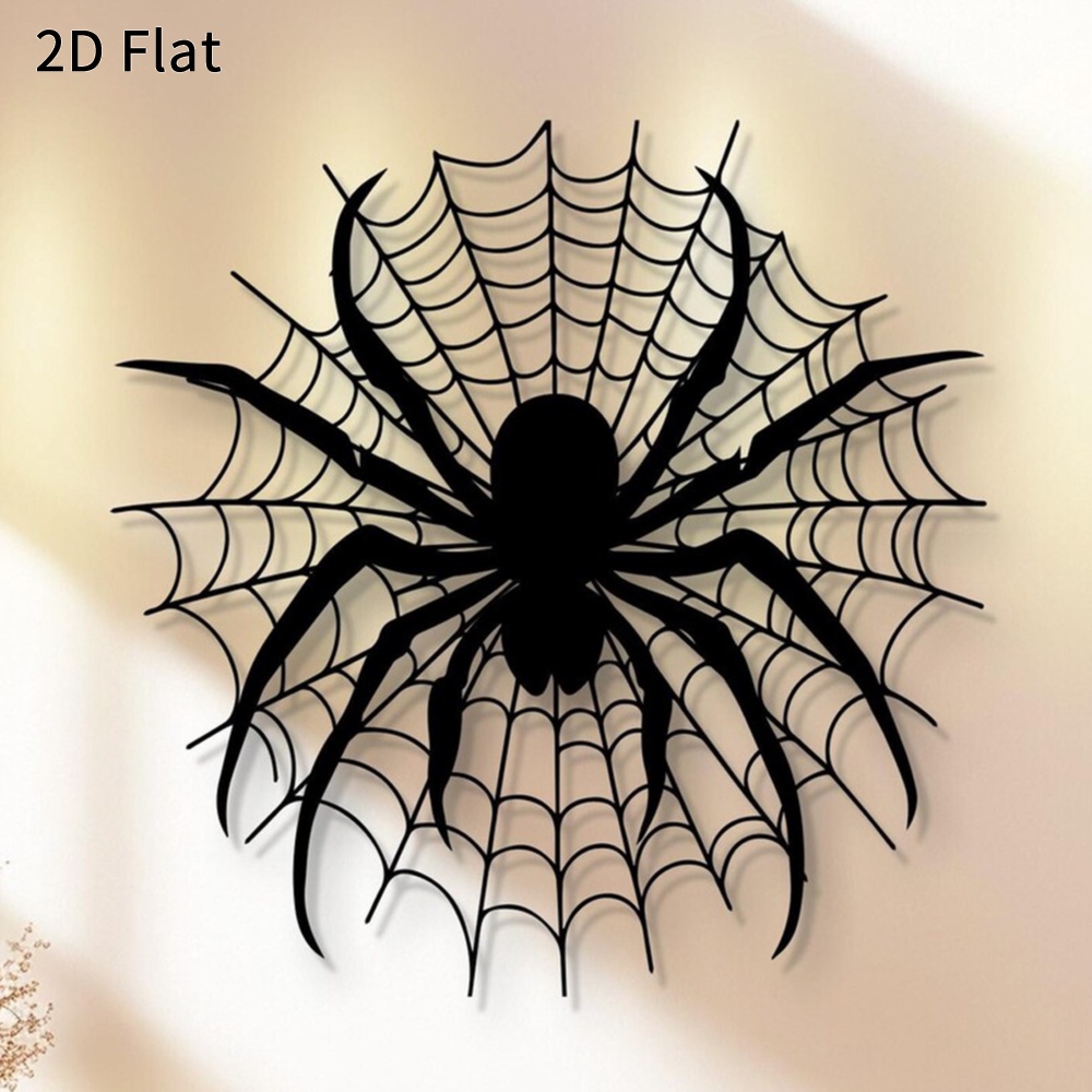 Spider Web Halloween Decoration - HELLOYOUNG Spooky Halloween Spider Wall Art,