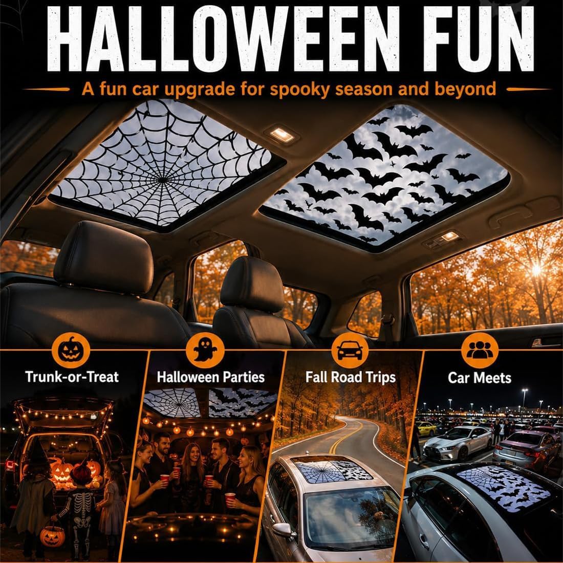 Car Sunroof Stickers Halloween - Spider Web Halloween Decoration recension och pris