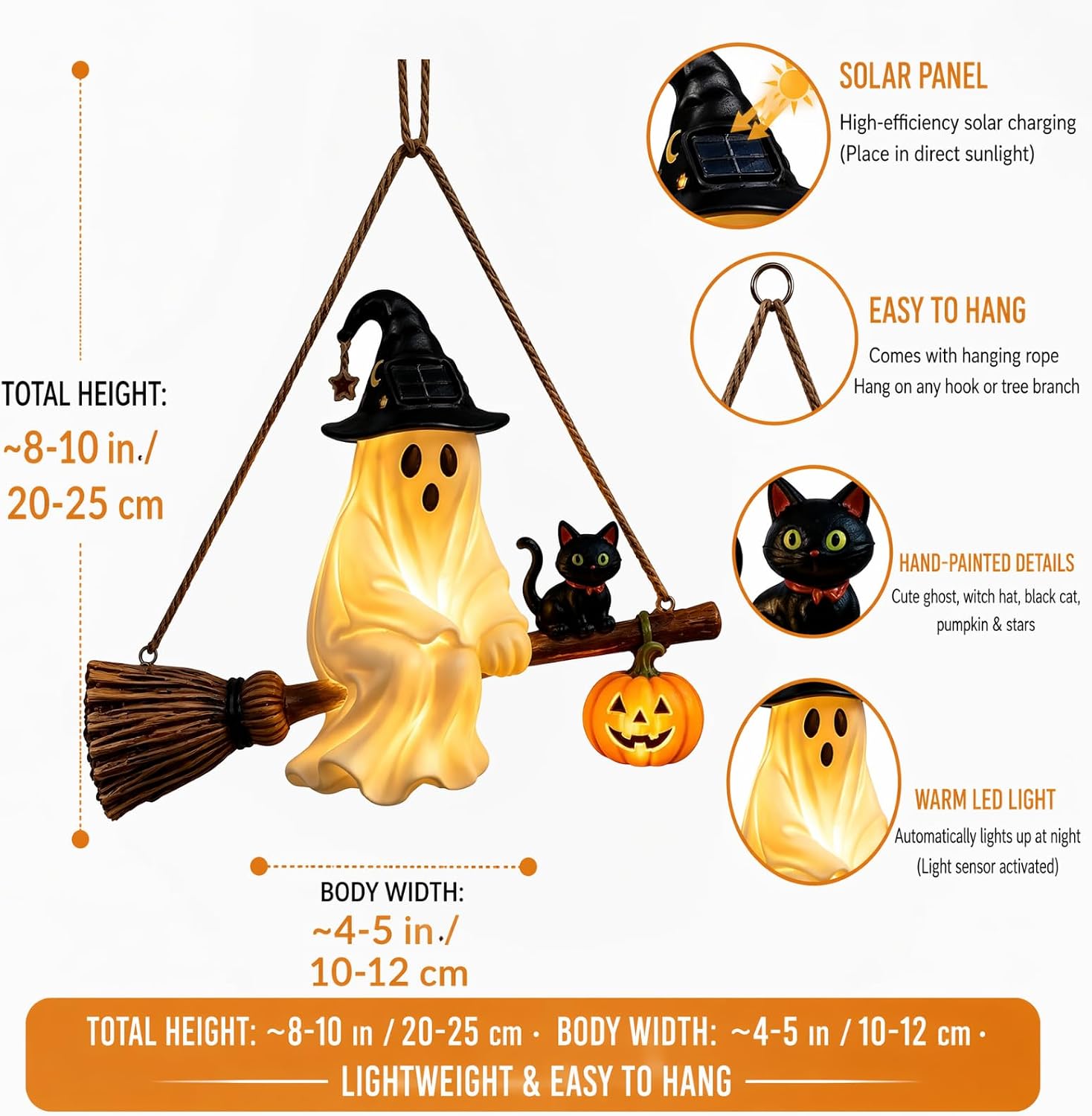 Solar Ghost Chandelier Hallowe - Pumpkin Lantern Halloween recension och pris
