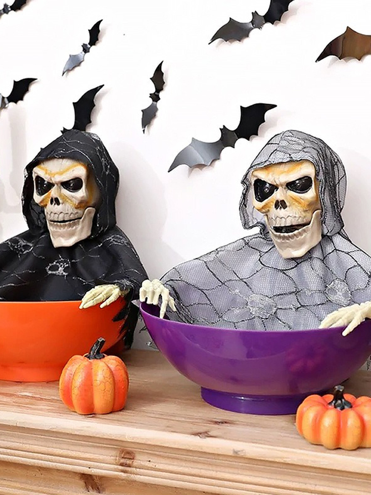 Grim Reaper Candy Bowl Holder  - Halloween Skeleton Decoration recension och pris