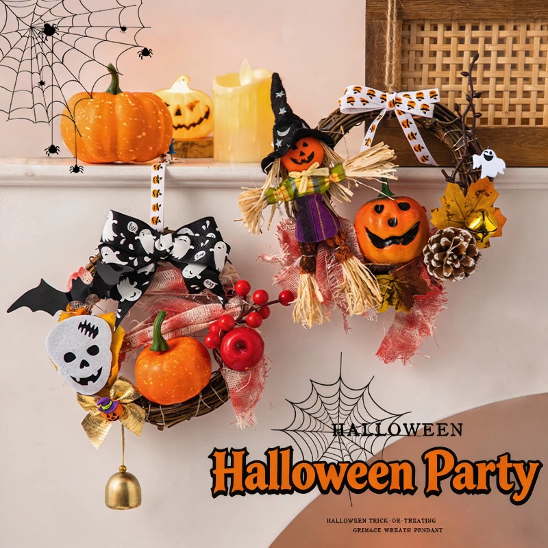 DIY Halloween Wreath Kit with  - Halloween Pumpkin Decor Led recension och pris