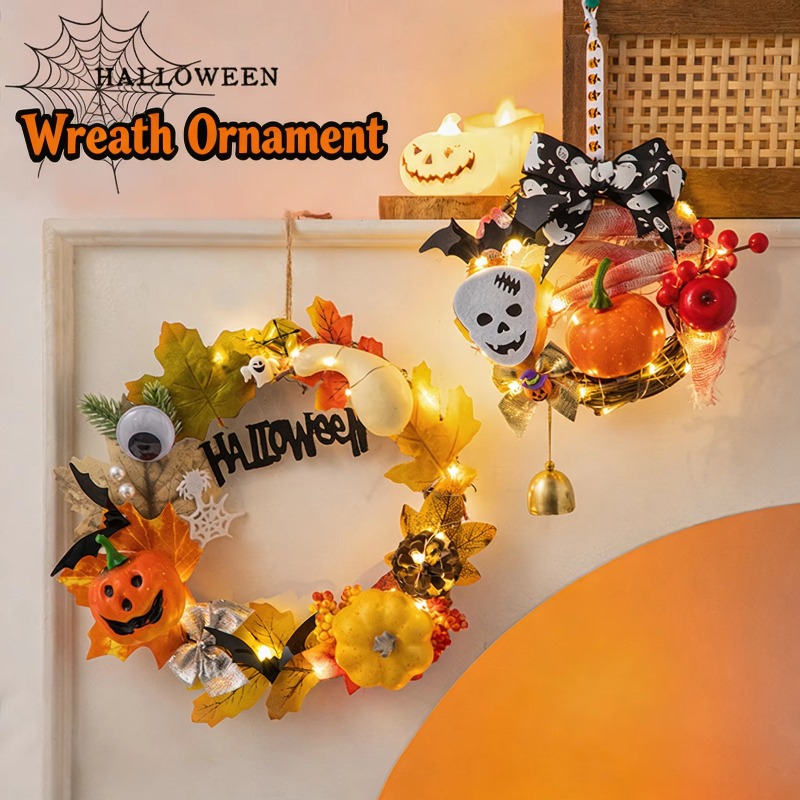 DIY Halloween Wreath Kit with  - Halloween Pumpkin Decor Led recension och pris