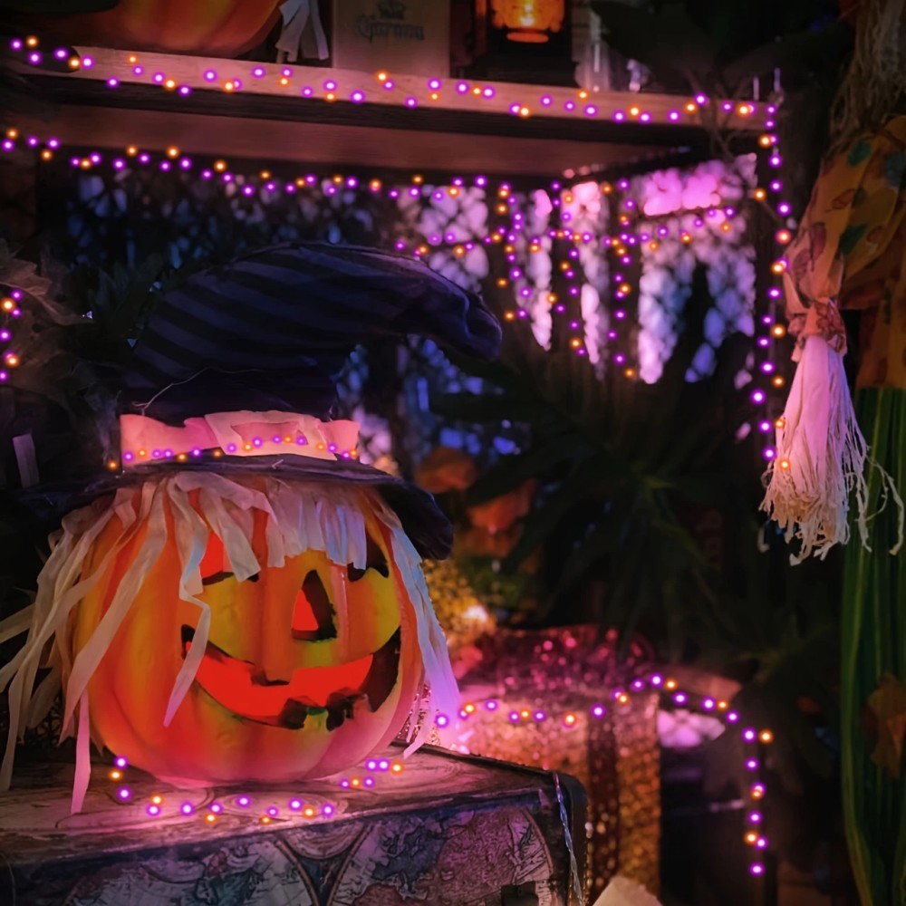 1PC 12M100LED Halloween Solar  - Halloween Led String Lights Orange recension och pris