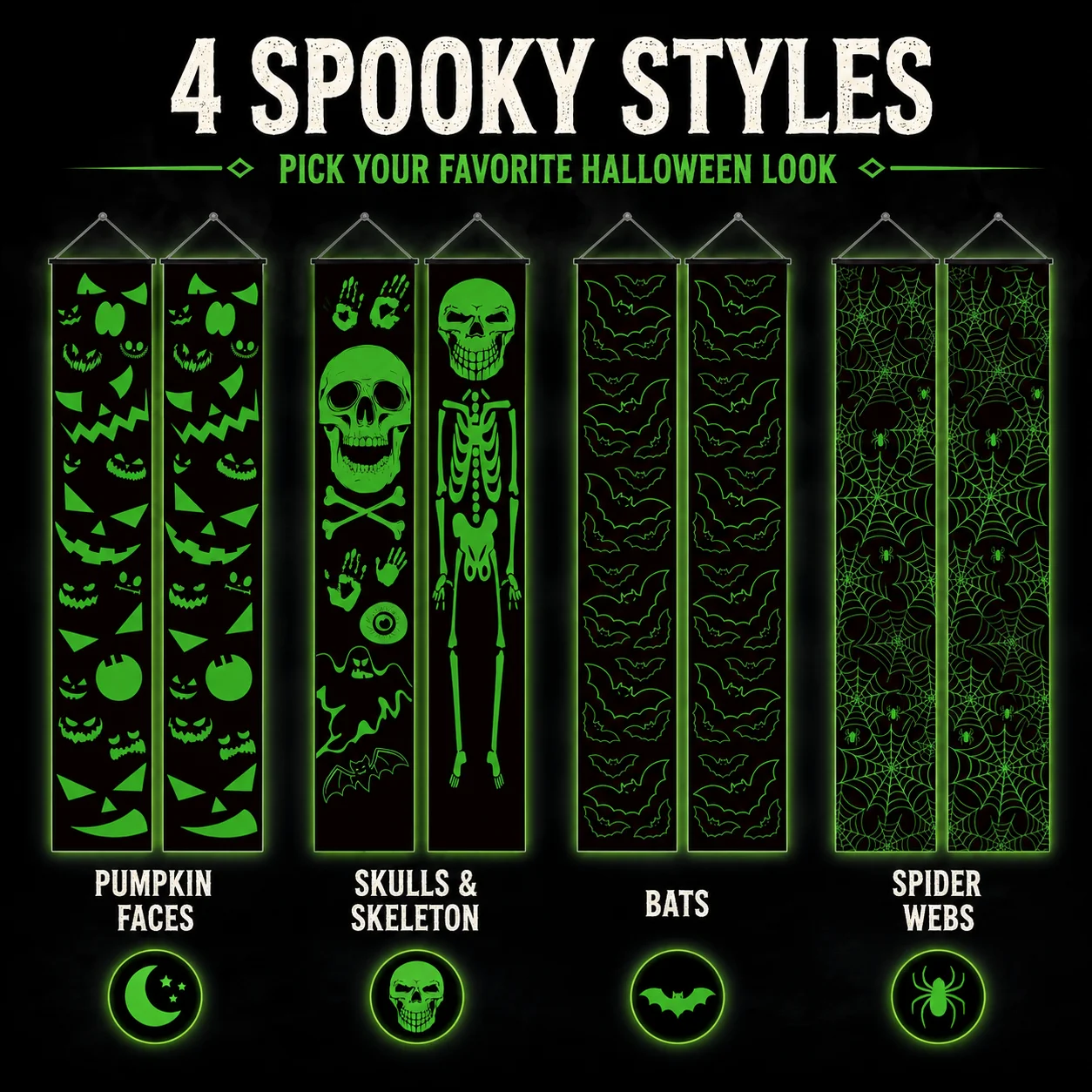 2PCS Glow in the Dark Hallowee - Halloween Skeleton Decoration recension och pris