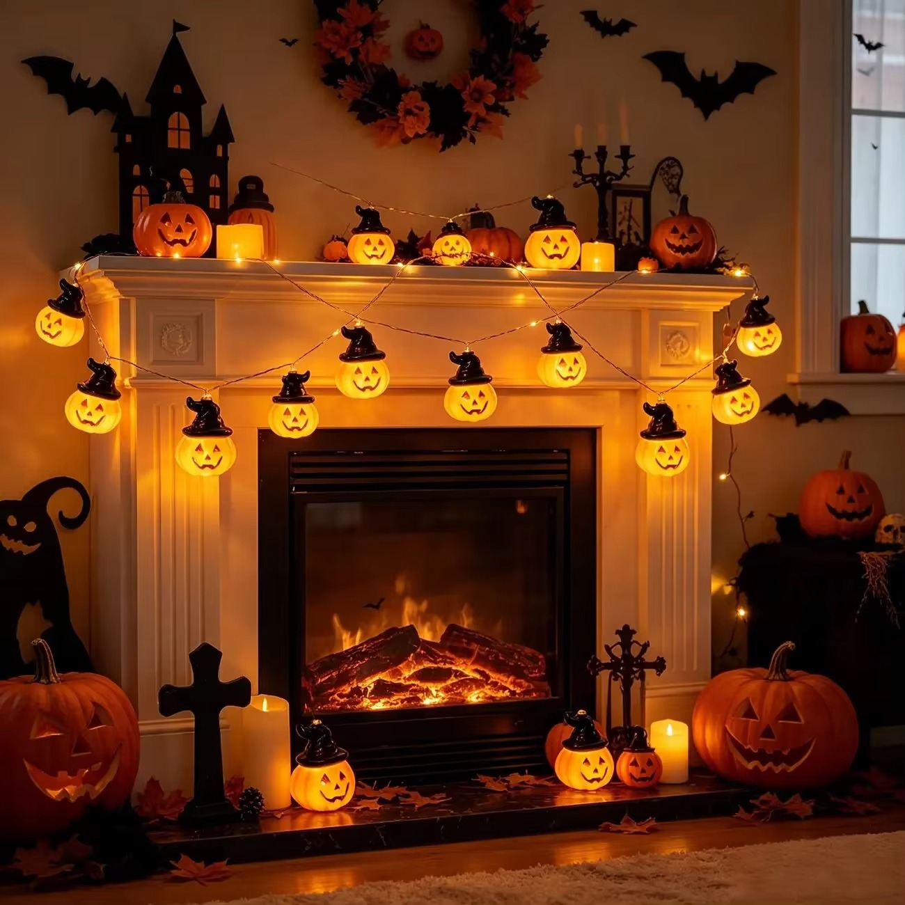 Witch Hat Pumpkin Fairy String - Halloween Led String Lights Orange recension och pris