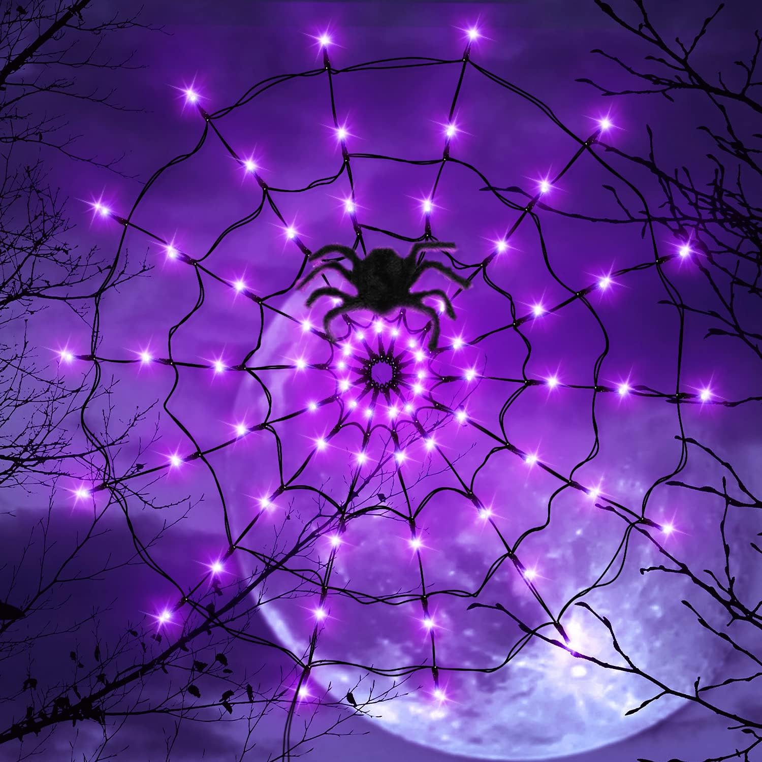 Halloween LED Light String Gho - Spider Web Halloween Decoration recension och pris