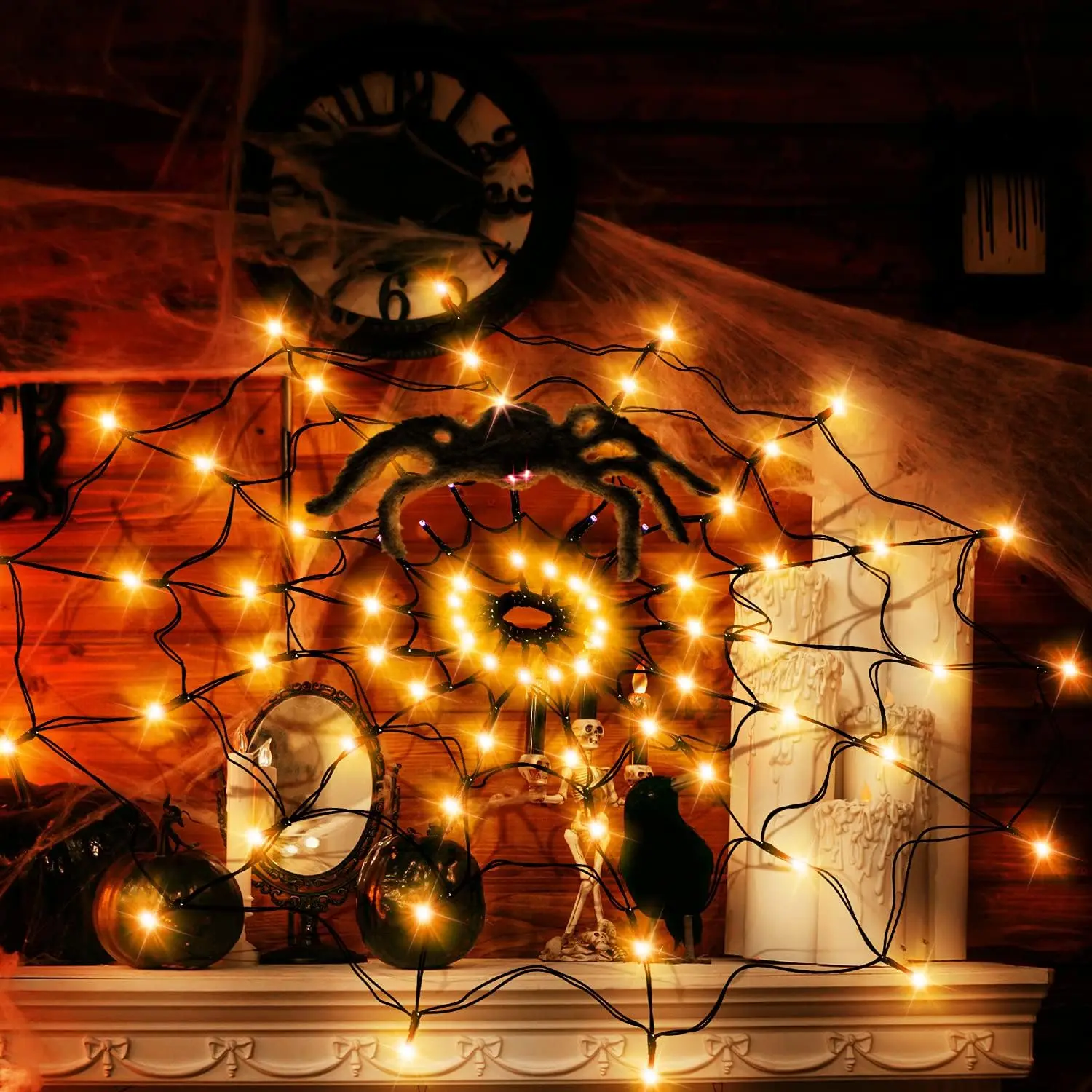 Halloween LED Light String Gho - Spider Web Halloween Decoration recension och pris