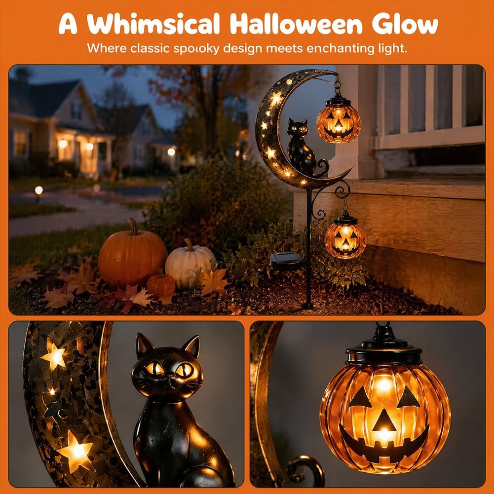 Solar Halloween Black Cat Pump - Pumpkin Lantern Halloween recension och pris