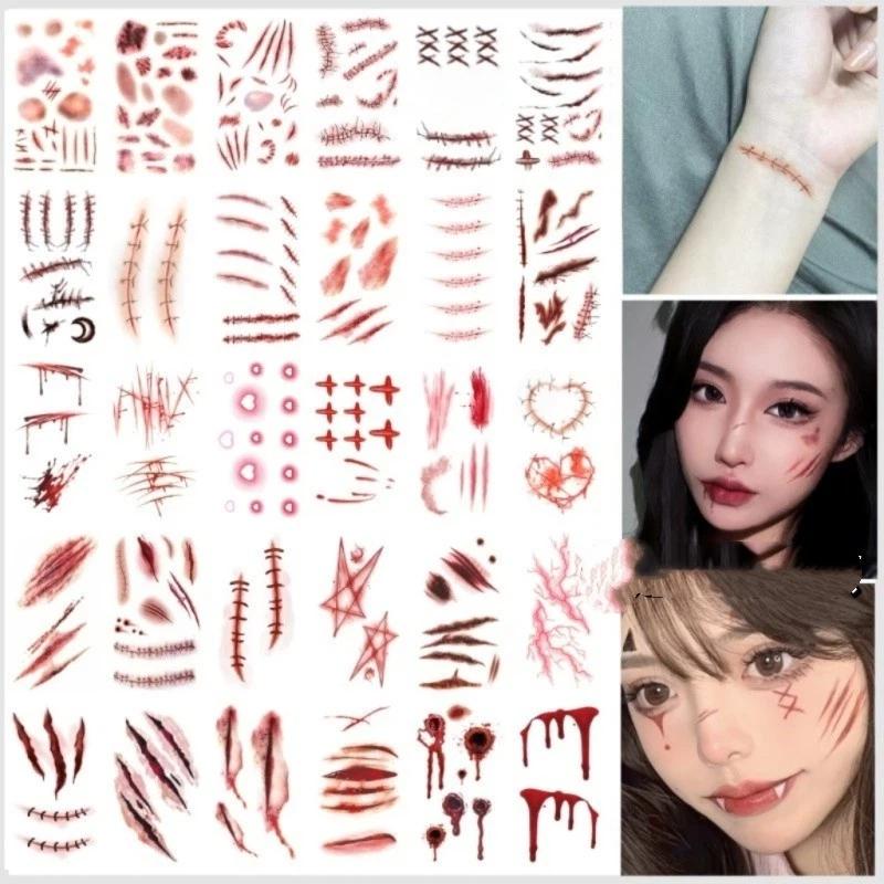 30pcs Halloween Tattoo Sticker - Spider Web Halloween Decoration recension och pris