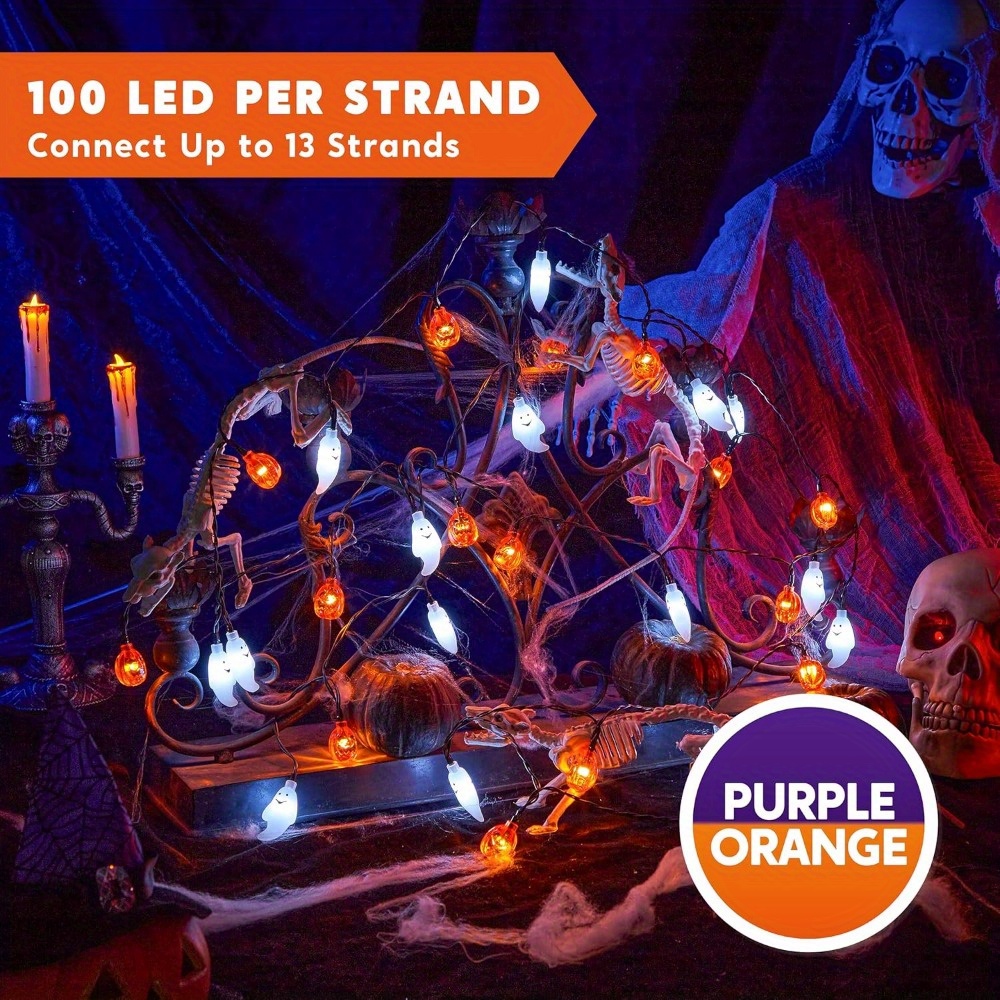 19.7FT 30pcs LED Battery Opera - Halloween Led String Lights Orange recension och pris
